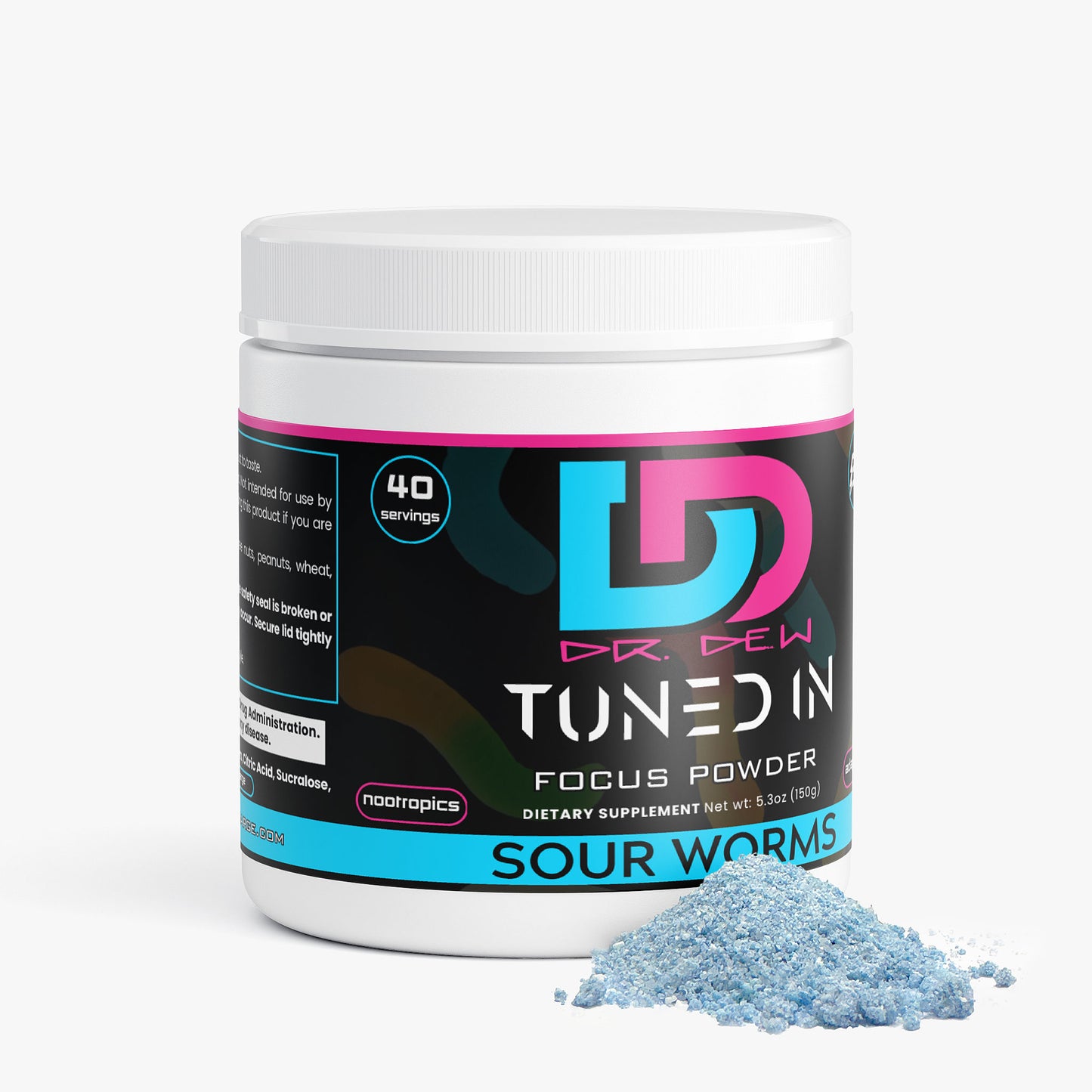 Dr. Dew - TUNED IN Sour Worms Focus Powder