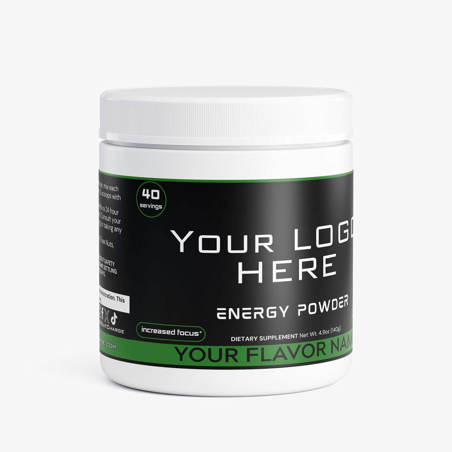 Custom Branded Private Label Energy Drink Supplements (Your Logo Here) F