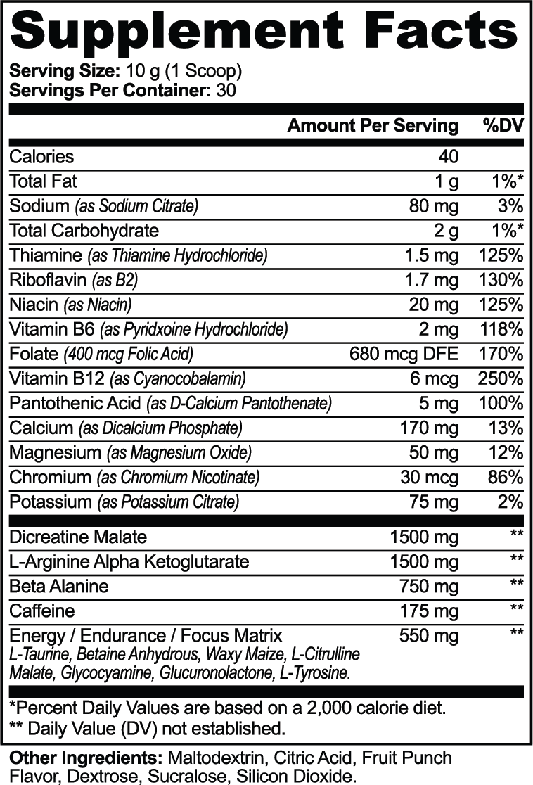 CMD Legacy - Resolve Pre-Workout Powder (Fruit Punch)