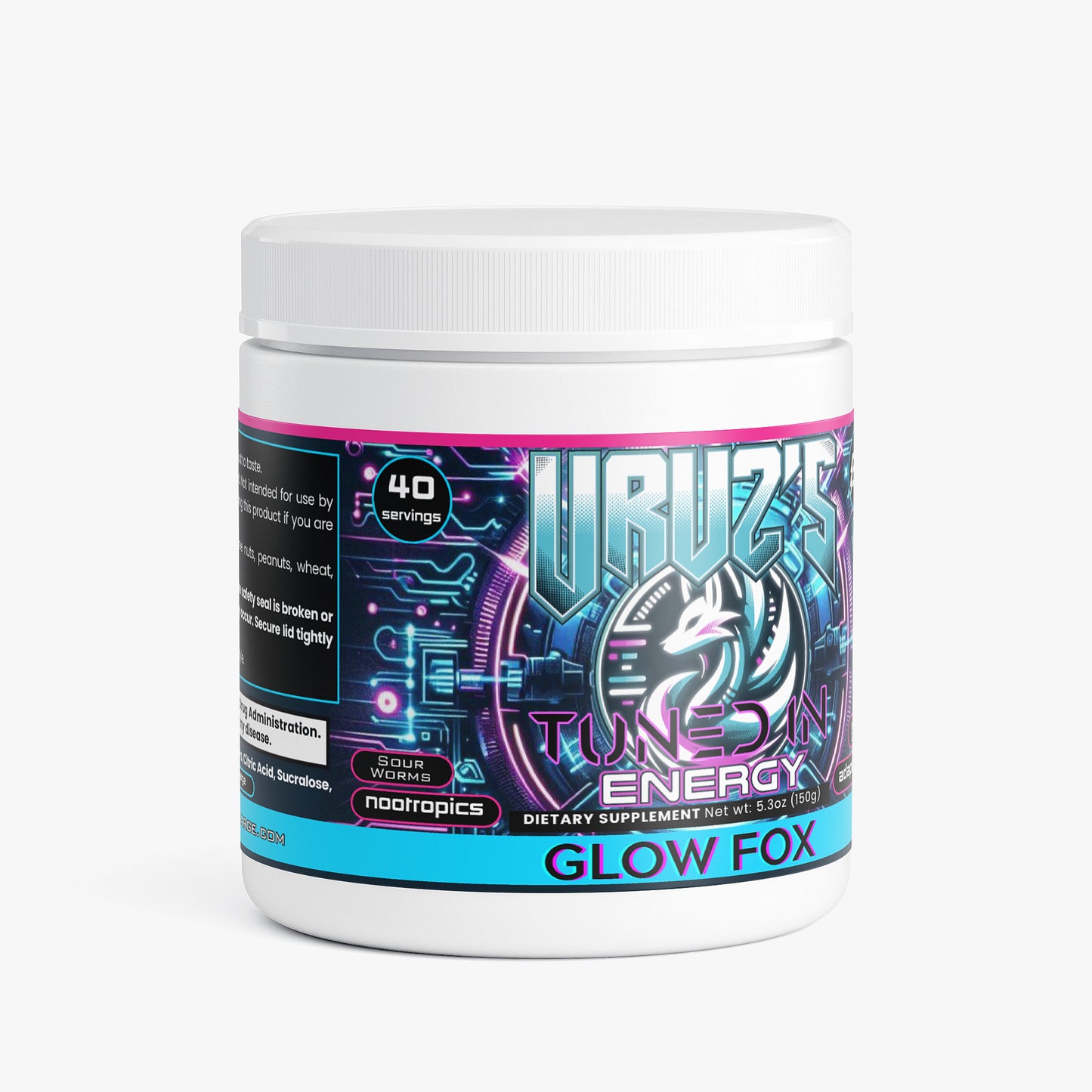 Chris Uruz - Glow Fox TUNED IN Focus Energy Powder (Sour Worms)