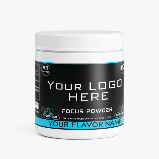 Custom Branded Private Label Focus Pre Workout Energy Drink Supplements (Your Logo Here) F