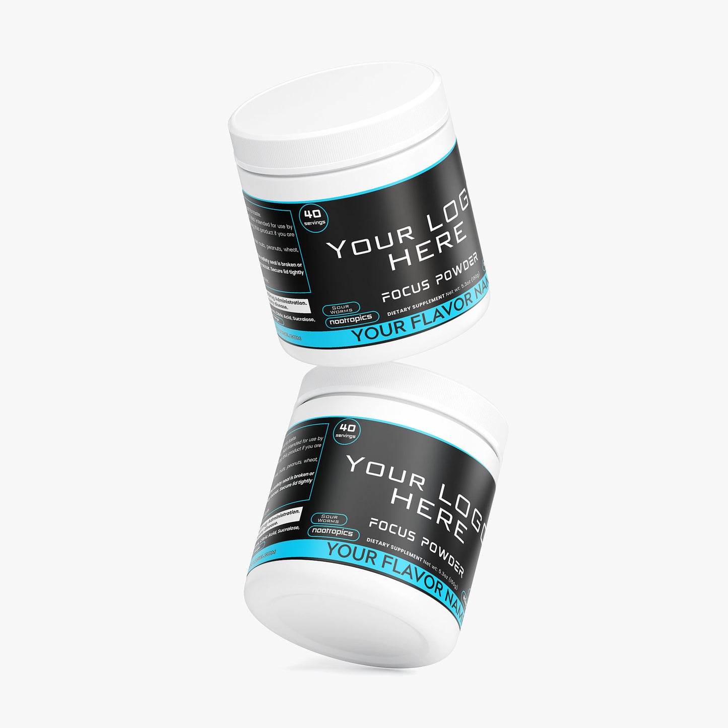 Custom Branded Private Label Focus Pre Workout Energy Drink Supplements (Your Logo Here)