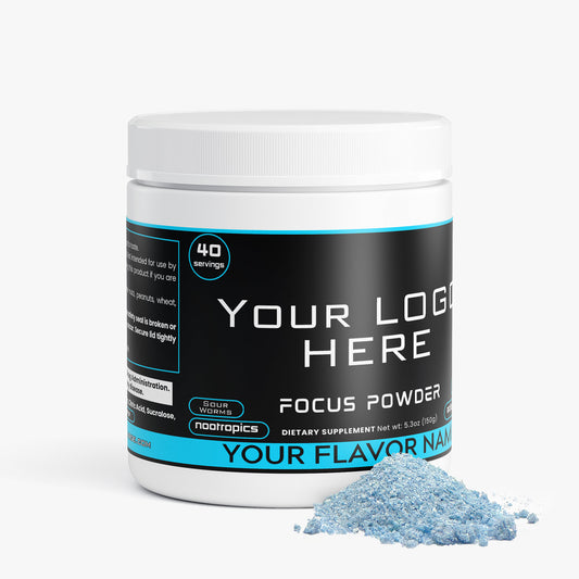 Custom Branded Private Label Focus Pre Workout Energy Drink Supplements (Your Logo Here) F