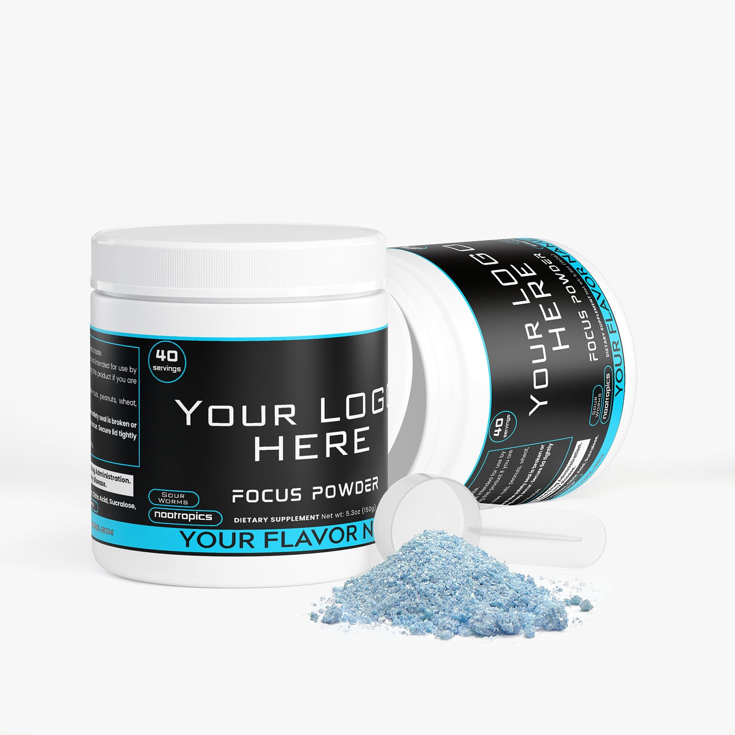 Custom Branded Private Label Focus Pre Workout Energy Drink Supplements (Your Logo Here)