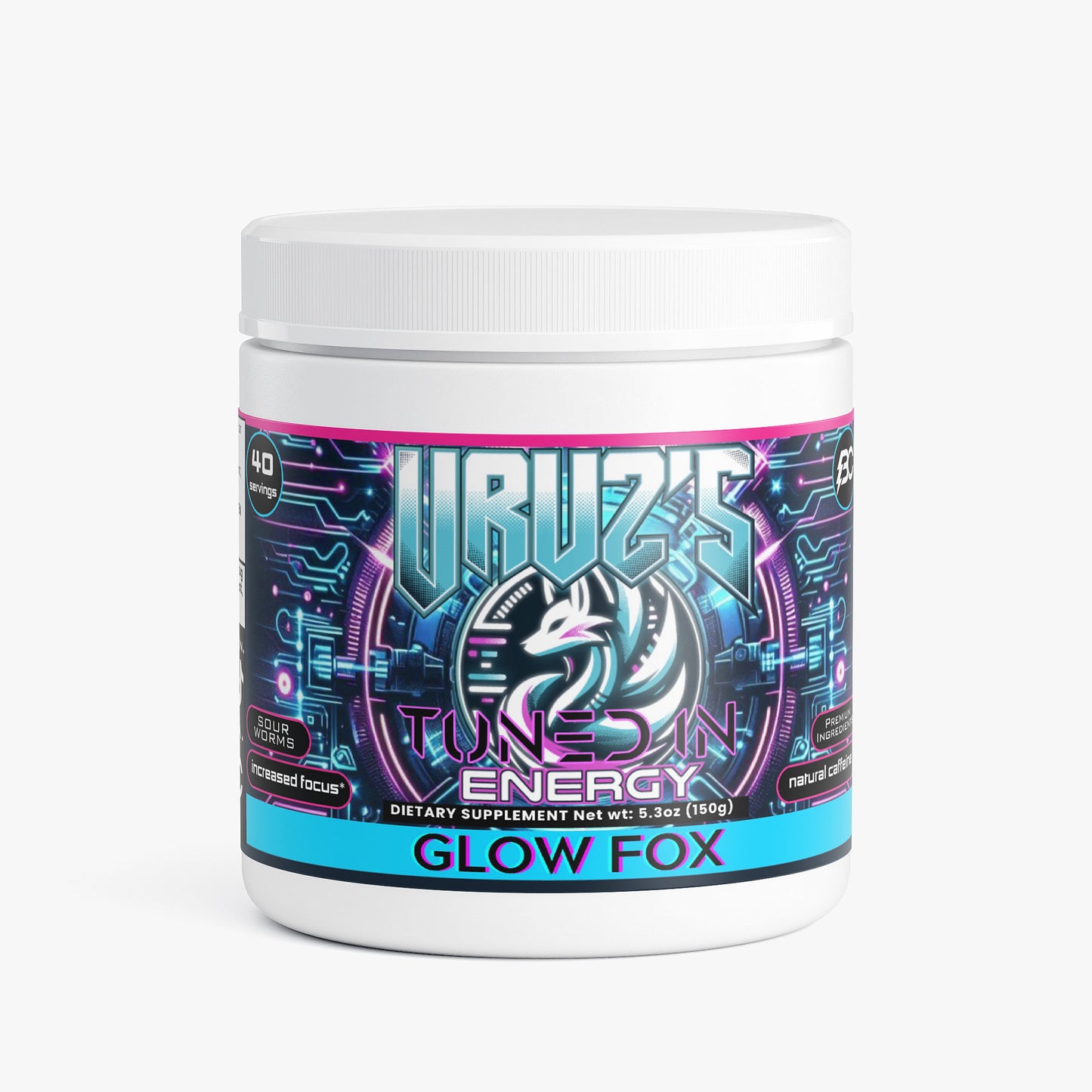 Chris Uruz - Glow Fox TUNED IN Focus Energy Powder (Sour Worms)
