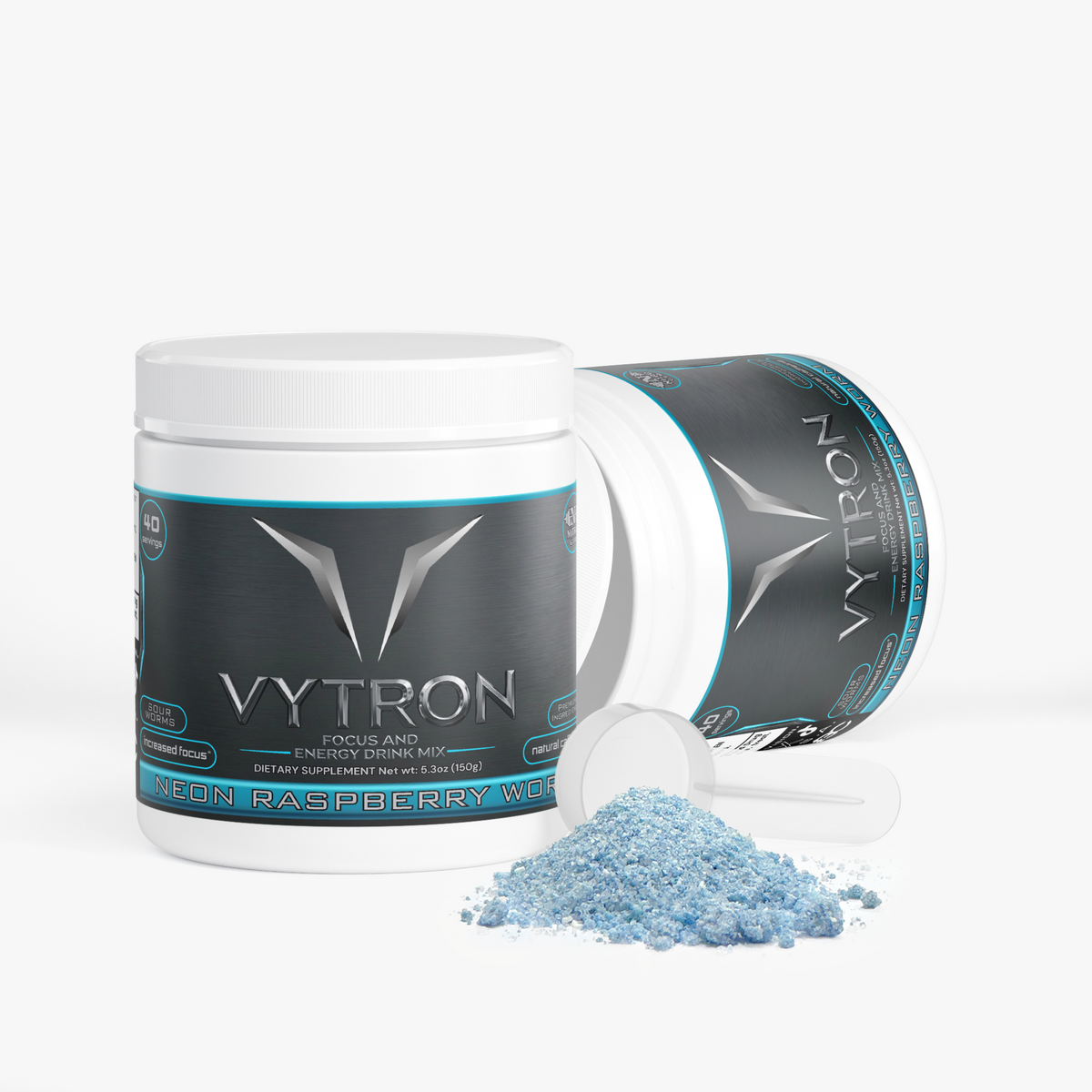 VYTRON - Neon Raspberry Worm Focus Powder (Sour Worms Blue Razz)