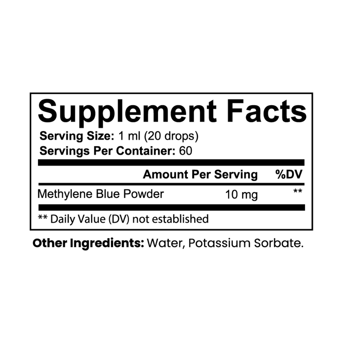Custom Branded Methylene Blue Drops | Private Label Nootropic & Cellular Energy Drops (Low Minimums)