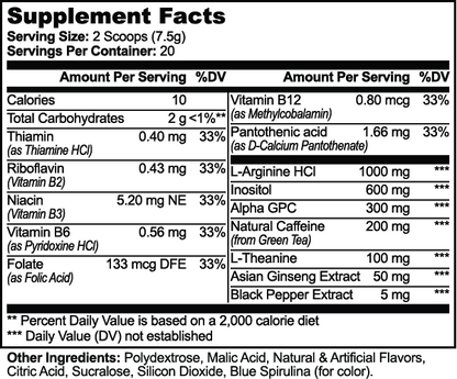 VYTRON - Neon Raspberry Worm Focus Powder (Sour Worms Blue Razz)